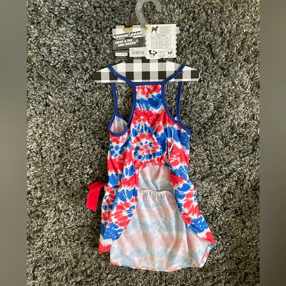 Woof new with tag red white and blue pet apparel size XL